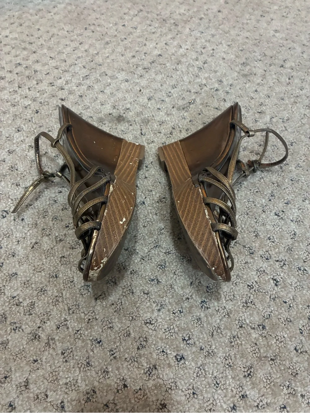 Charles by Charles David Bronze Metallic Knot-Strap Heels